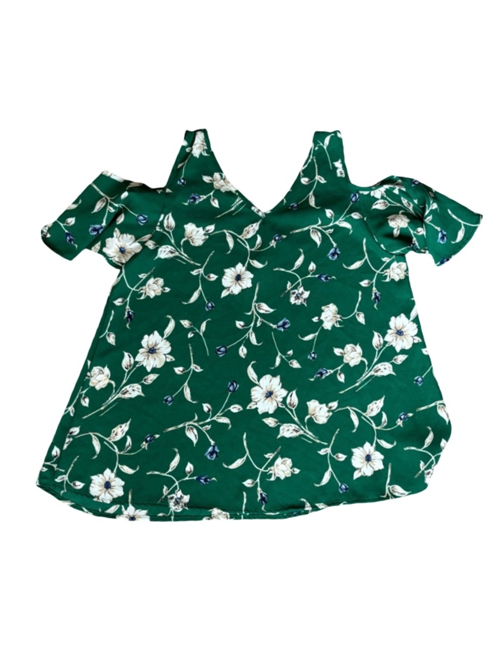 Sienna Sky Green Floral Cold-Shoulder Top
